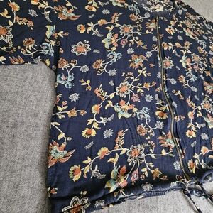 4 X $15. Xhilaration Floral Bomber Jacket - Navy and Multicolor